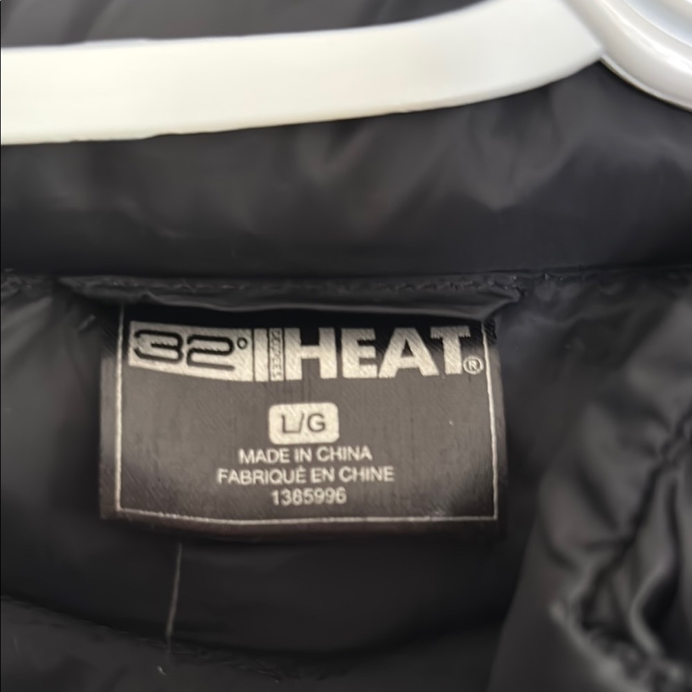 Women 32heat Black Puffer Jacket with Quilted Design,Sz L - Picture 2 of 11
